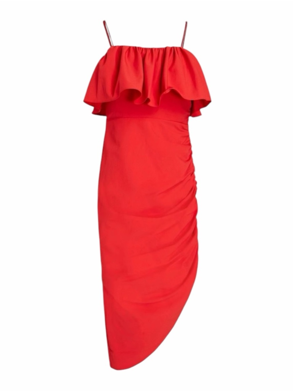 NWT Cinq A Sept Crista Dress in Maraschino Cherry Red Size 4 Ruffle Details - Picture 2 of 7